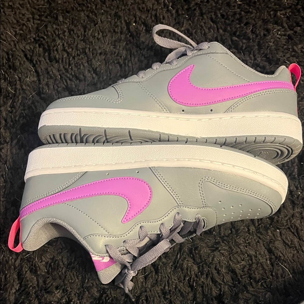 Gray and Pink nike court borough